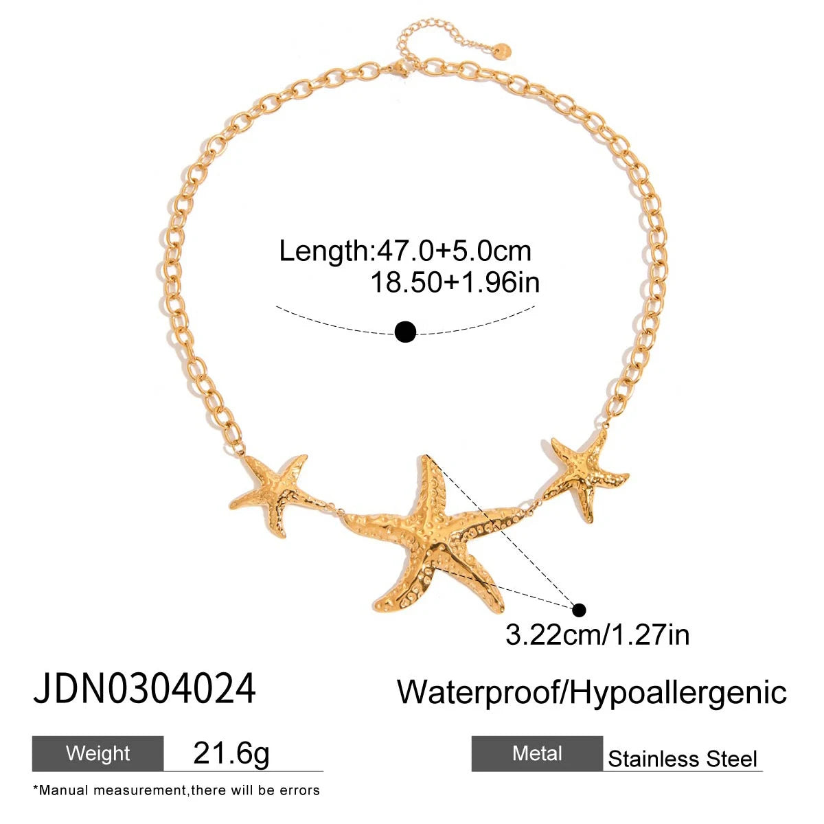 Hammered Starfish Pendant Necklace