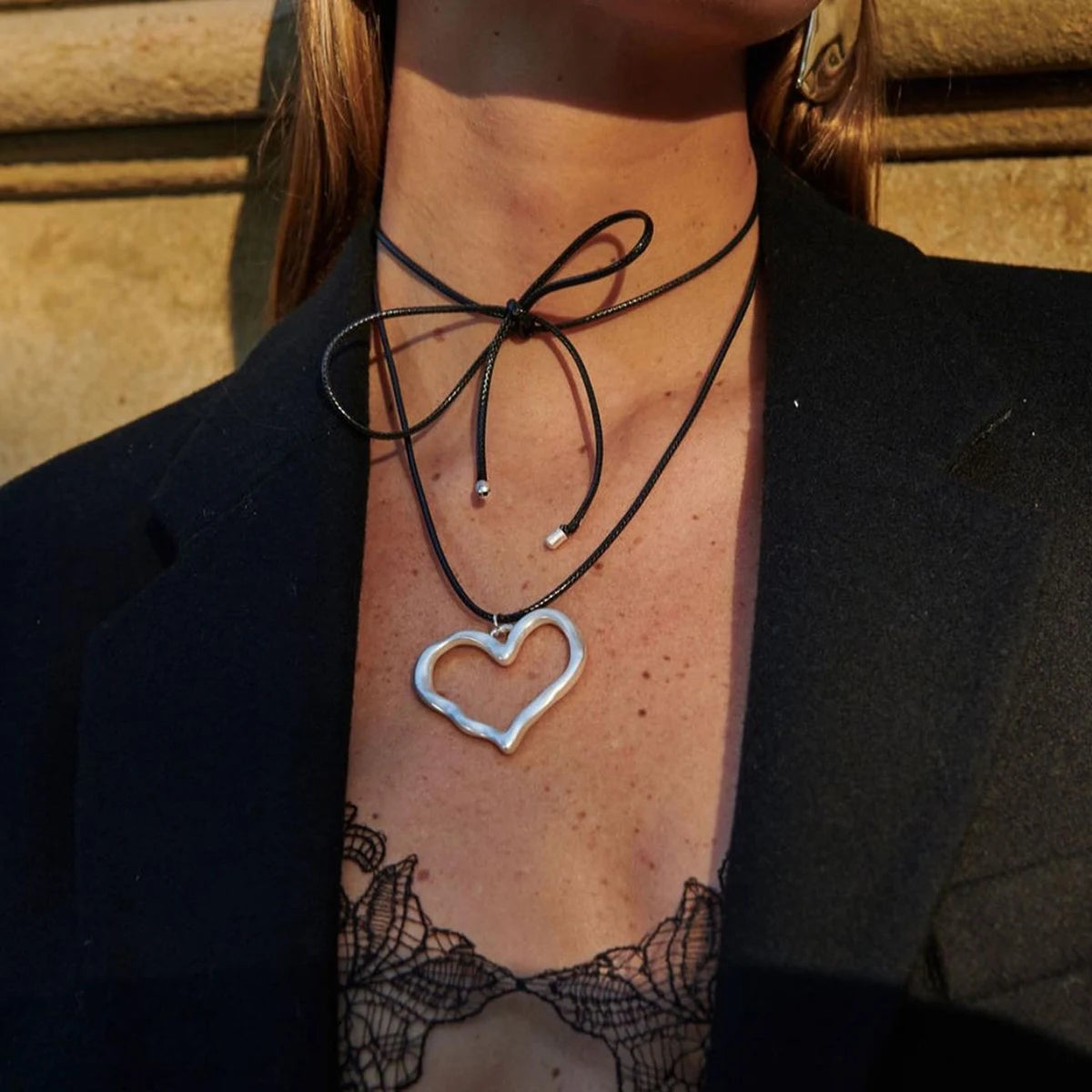 Rope Line Love Pendant Necklace