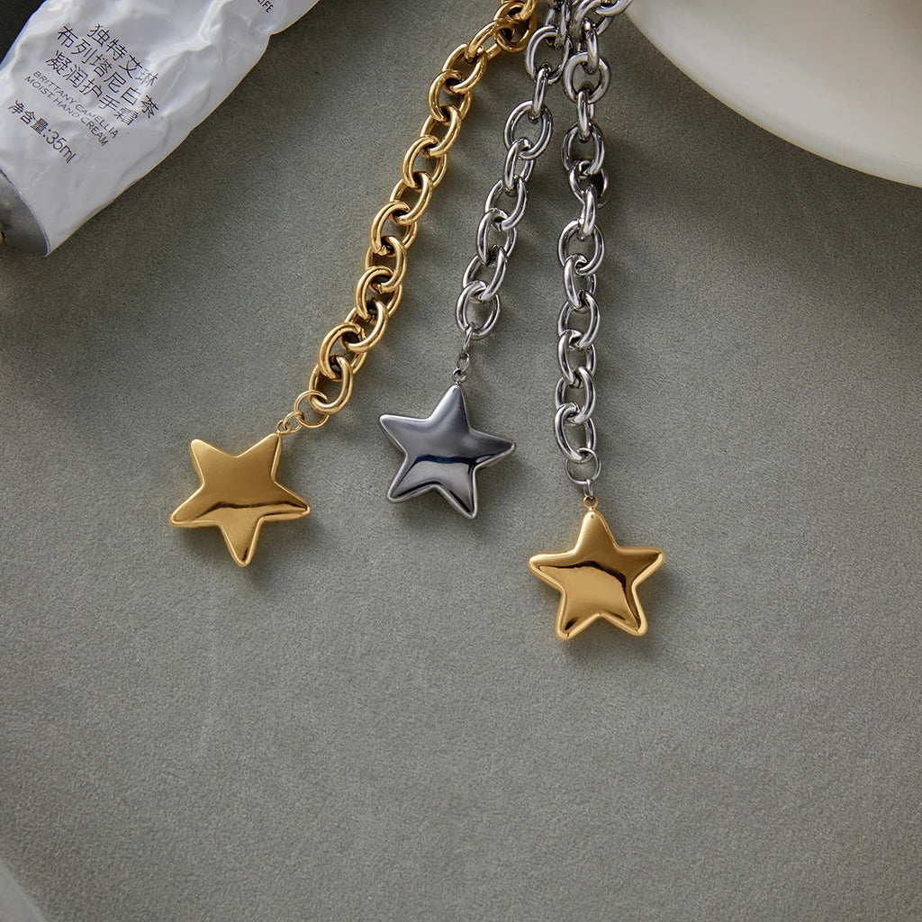 Minimalist Smooth Five-pointed Star Pendant Necklace