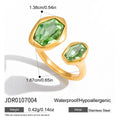 Green Zirconium Geometric Asymmetrical Open Ring
