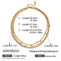 3-Layer Necklace with Square White Zirconia