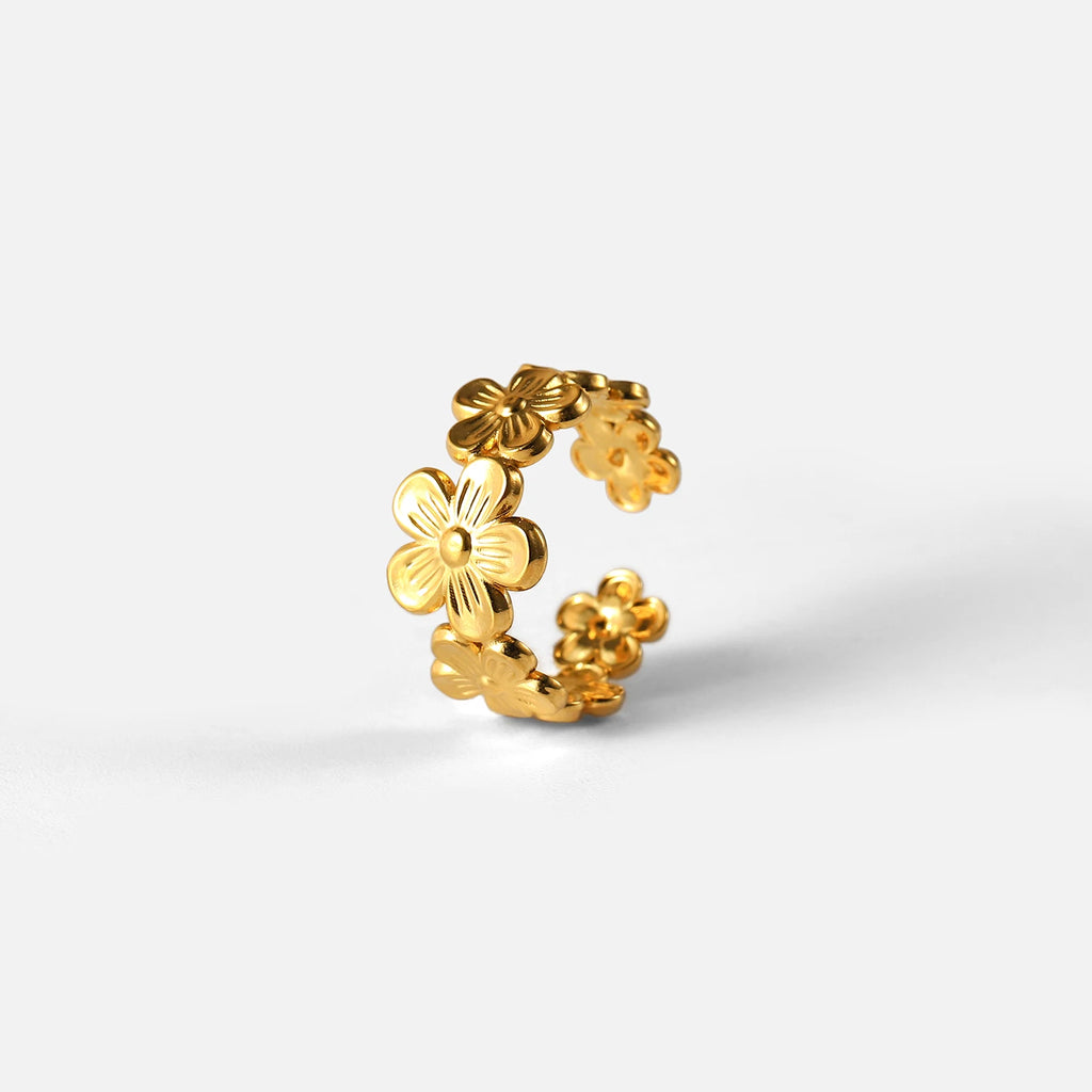 Stainless Steel Flower Adjustable Rings