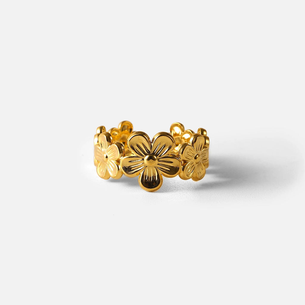 Stainless Steel Flower Adjustable Rings