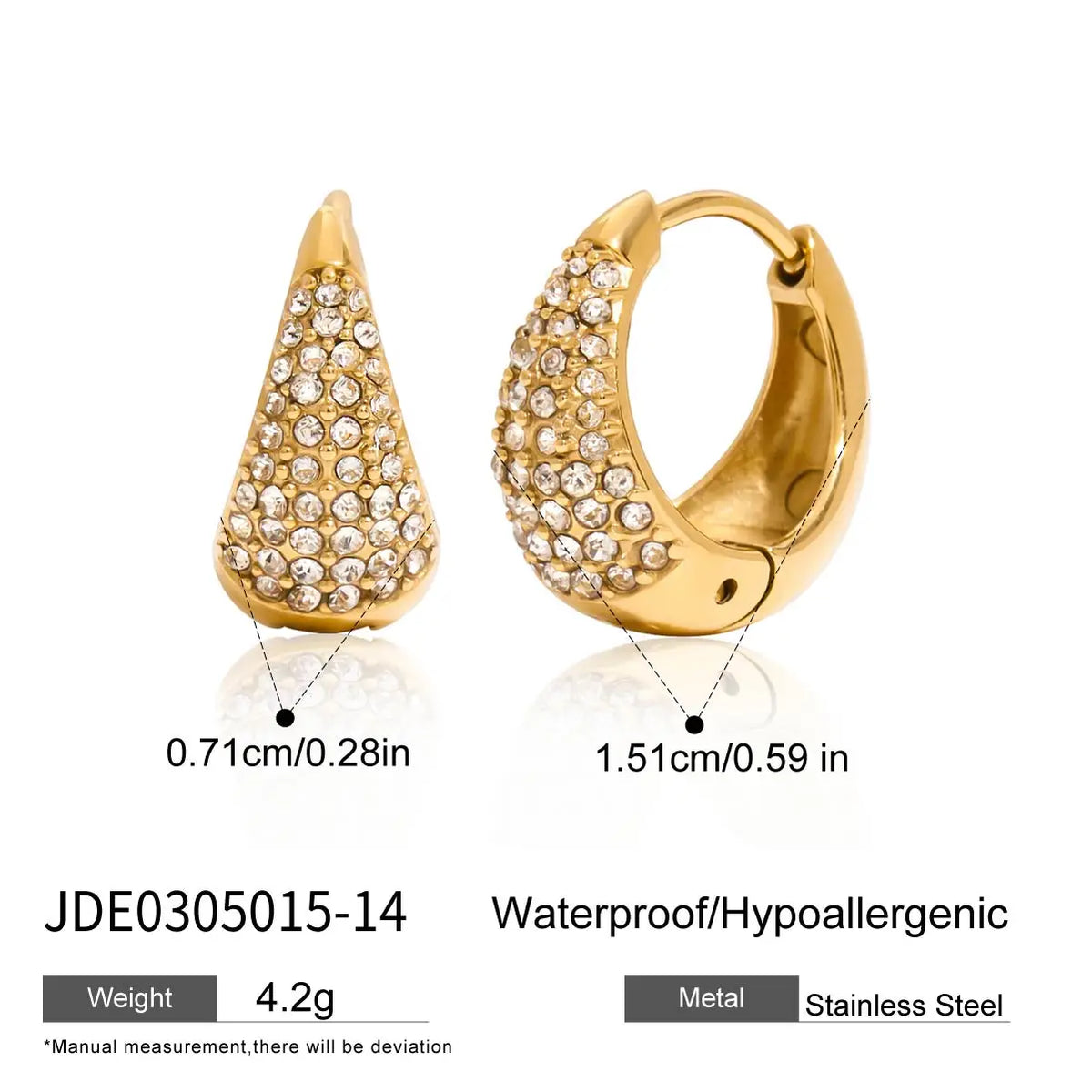 Delicate Iced Out Crystal Clip Earrings