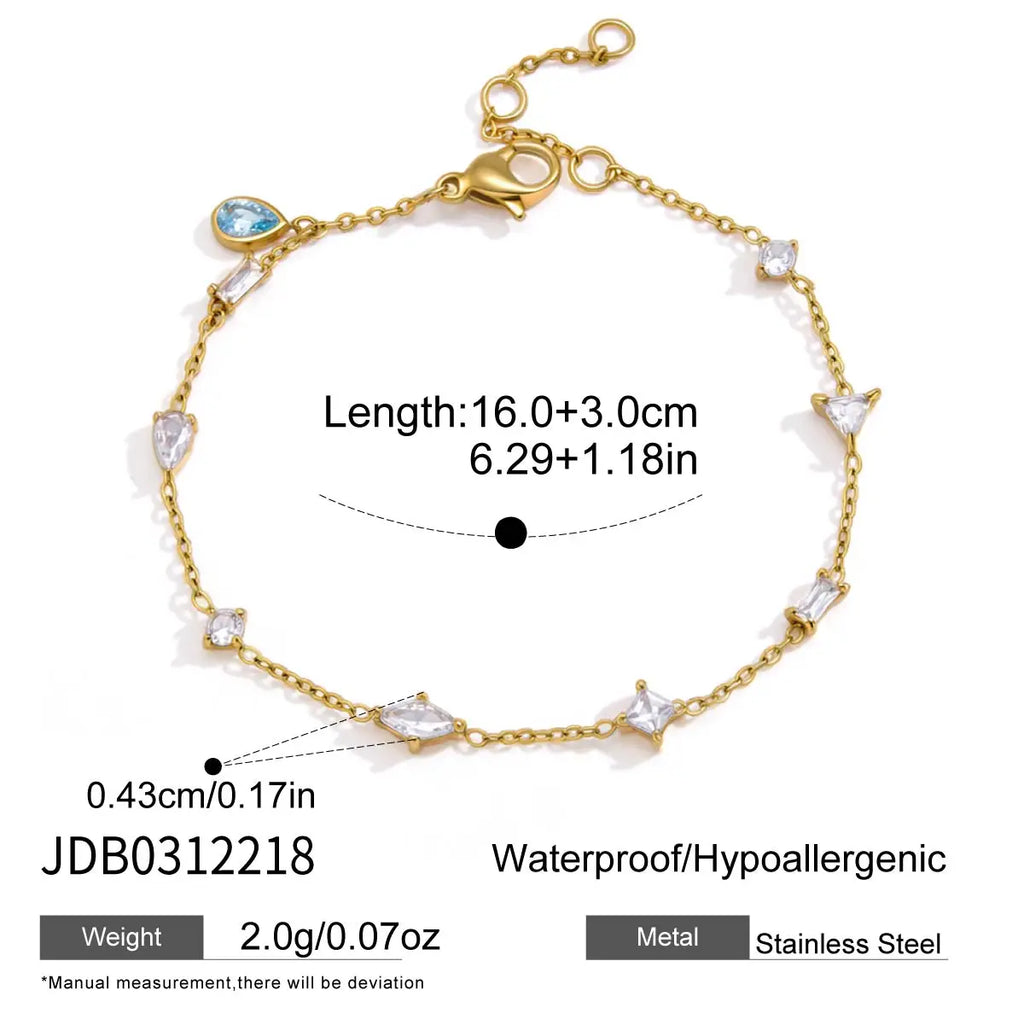 Sporty Geometric Zircon Bracelet