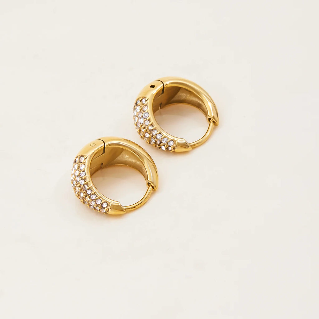 Delicate Iced Out Crystal Clip Earrings