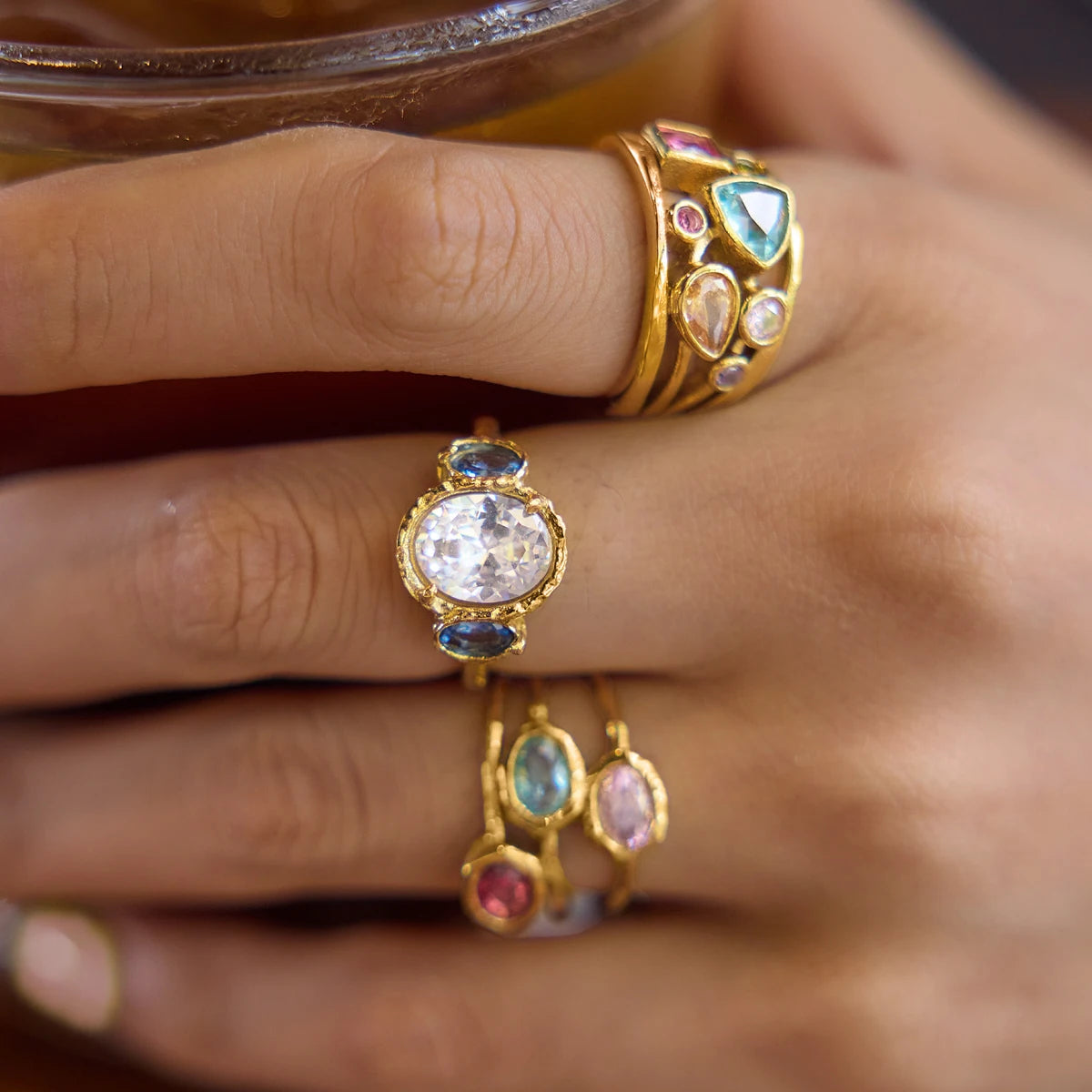 Colorful Zircon Rings