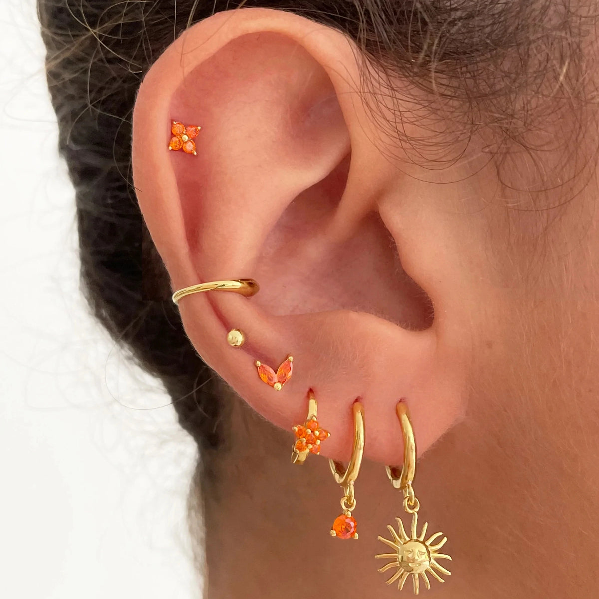 Metal Texture Vintage Sun Pendant Earrings