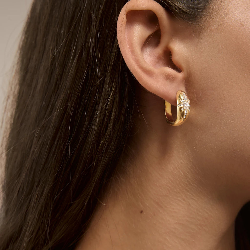 Rhinestone Star Hoop Earring