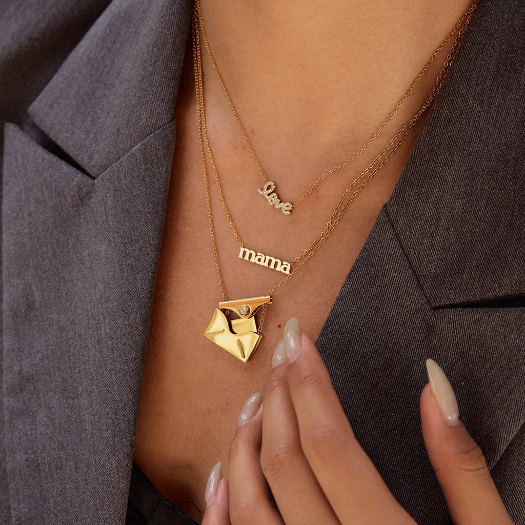 Geometric Zircon Pendant Necklace