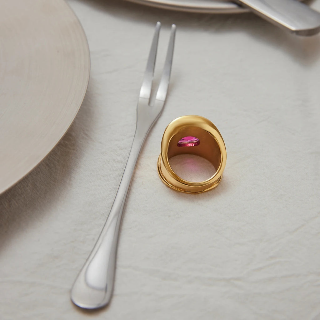 Pink Zirconia Wide Casting Rings
