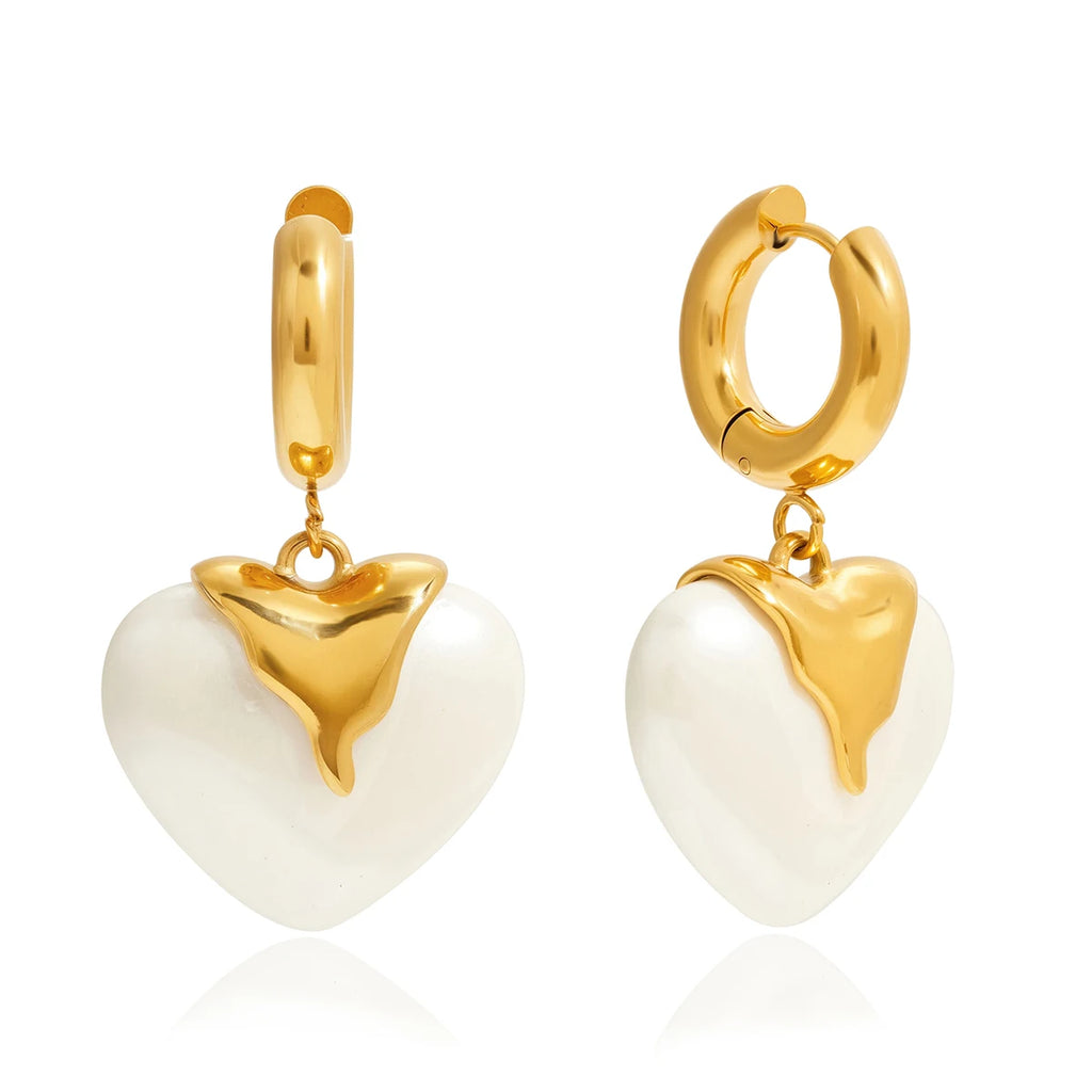 Romantic Resin Heart Drop Earrings