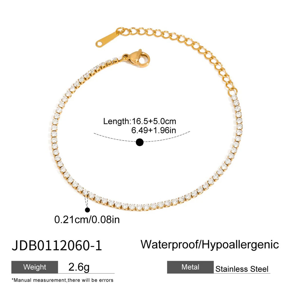 Geometric Rhinestone Tennis Chain Bracelet