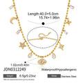 Exquisite Zircon Eye Star Moon Pendant Necklace