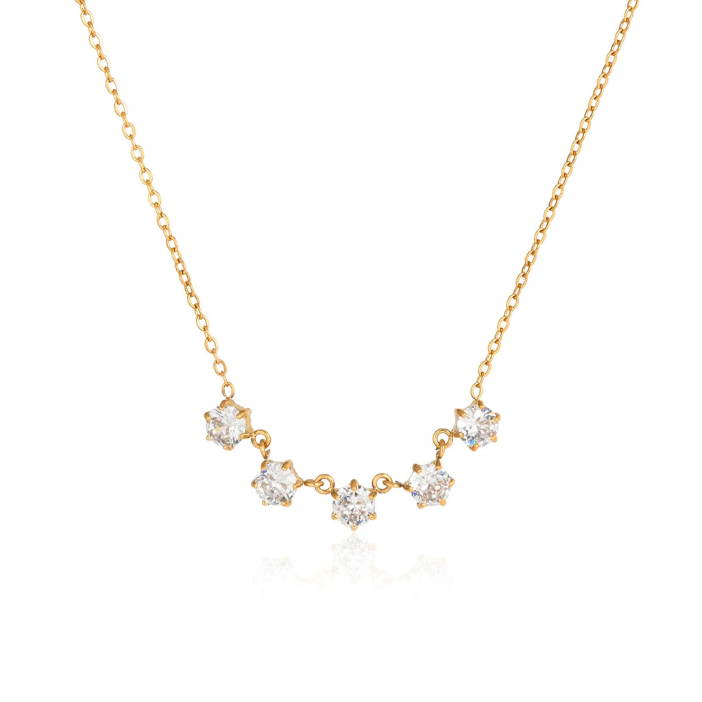 Delicate Round Zircon Pendant Necklace