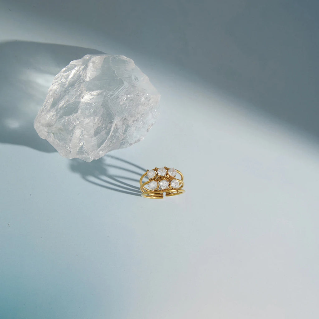 Delicate Slideable Zircon Rings