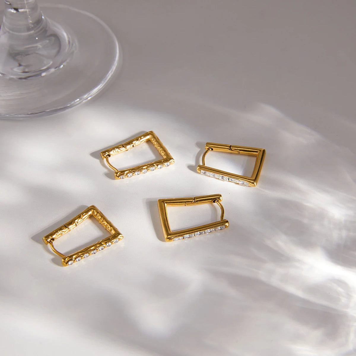 Classic Crystal U Shape Clip Earrings