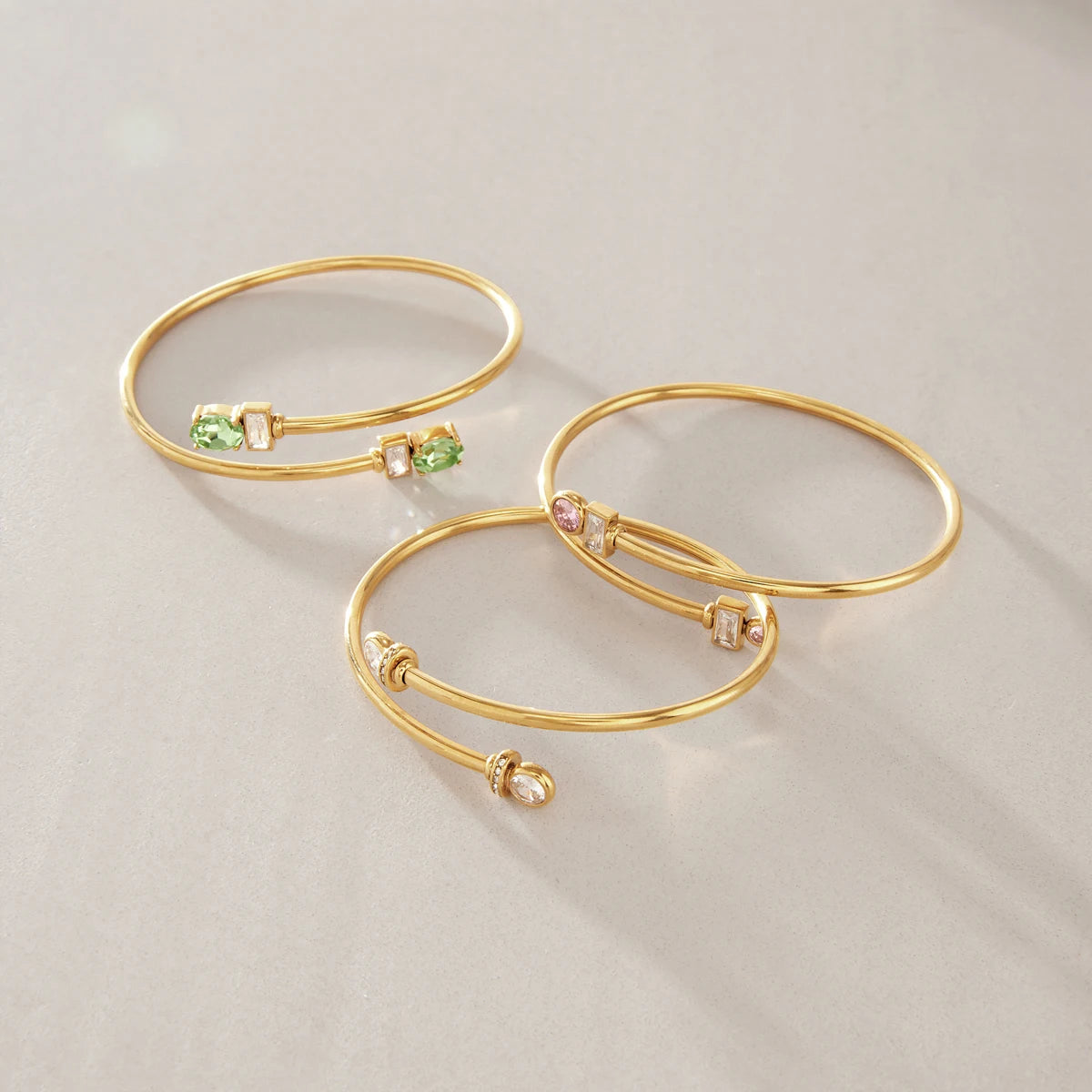 Trendy Round Zircon Cuff Bracelet