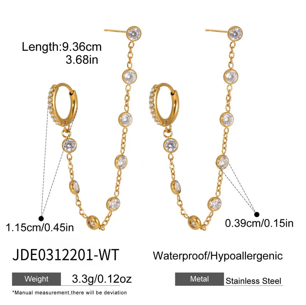 Delicate Zircon Drop Earrings