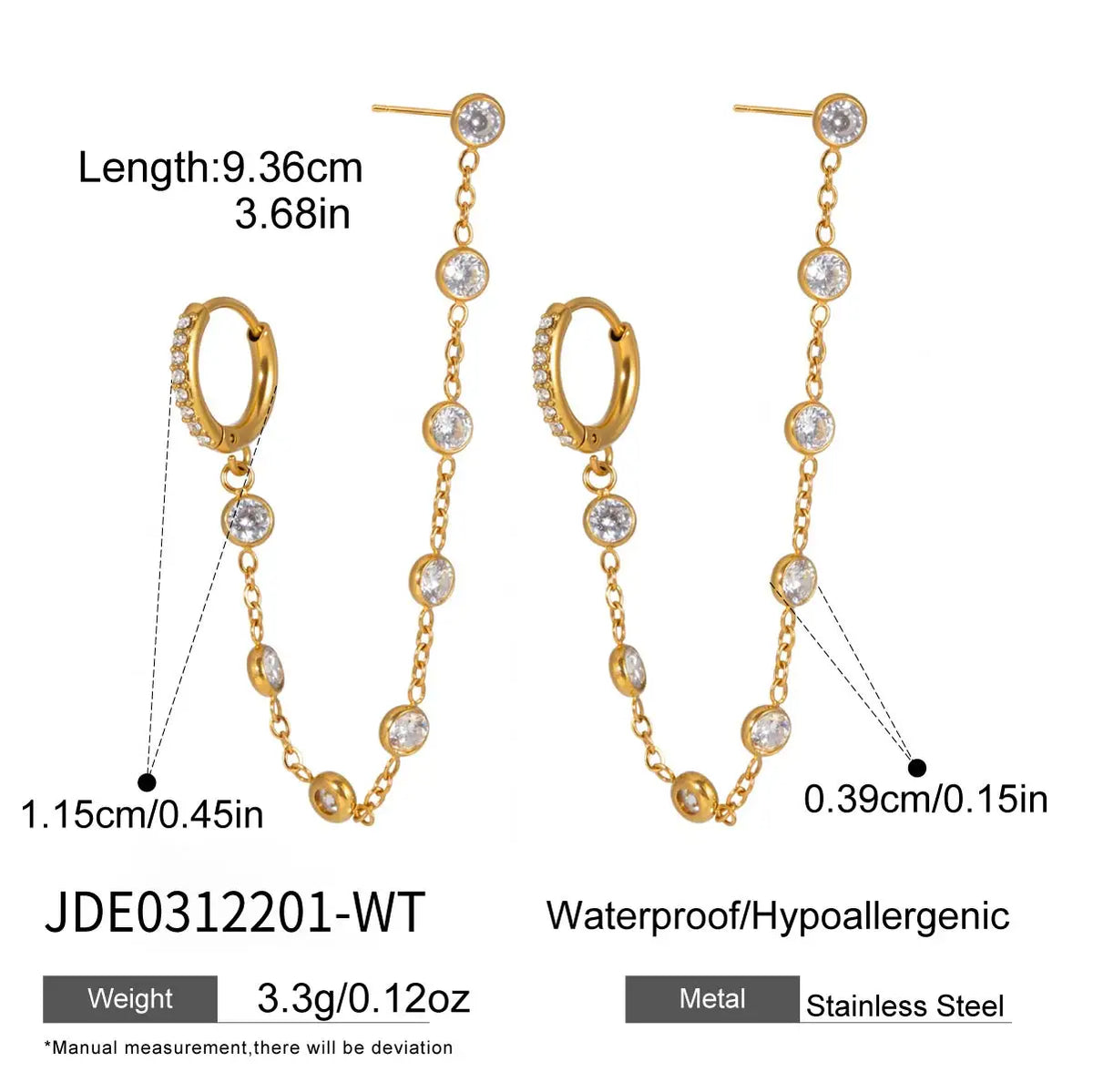 Delicate Zircon Drop Earrings