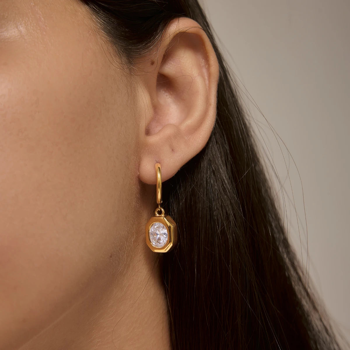 Cubic Zircon Pendant Earring