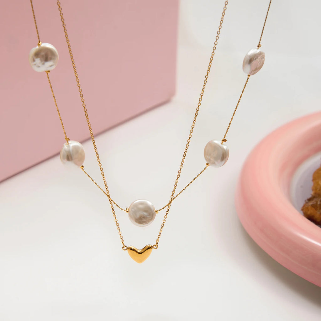 Pearl Heart Pendant Necklace