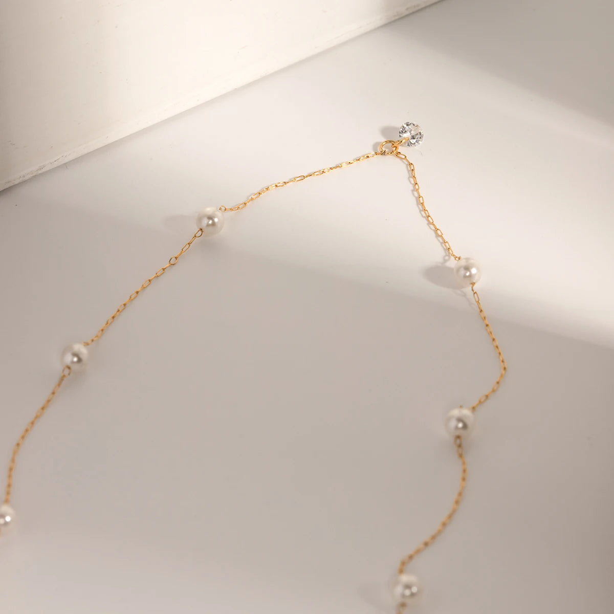 Exquisite Stainless Steel Pearl Zircon Necklace