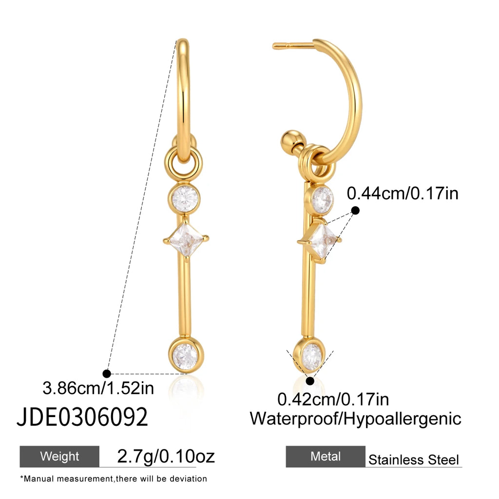 Elegant Pearl Zircon Drop Earring