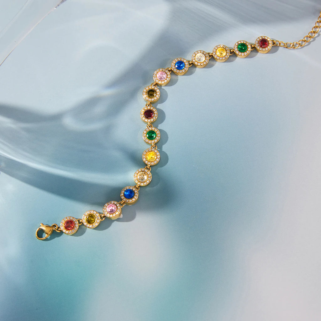 Multicolor Round Zircon Bracelet