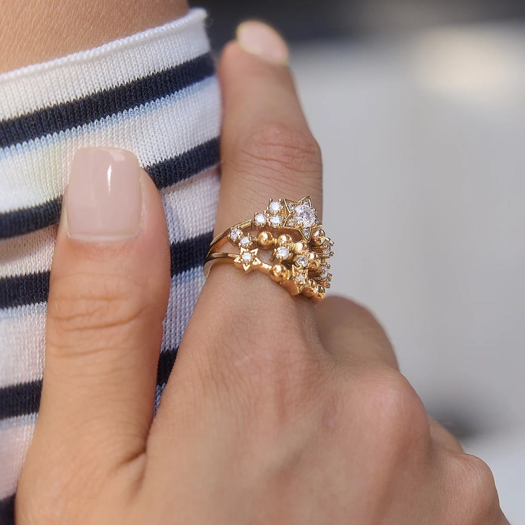 Star  Zircon Open Rings
