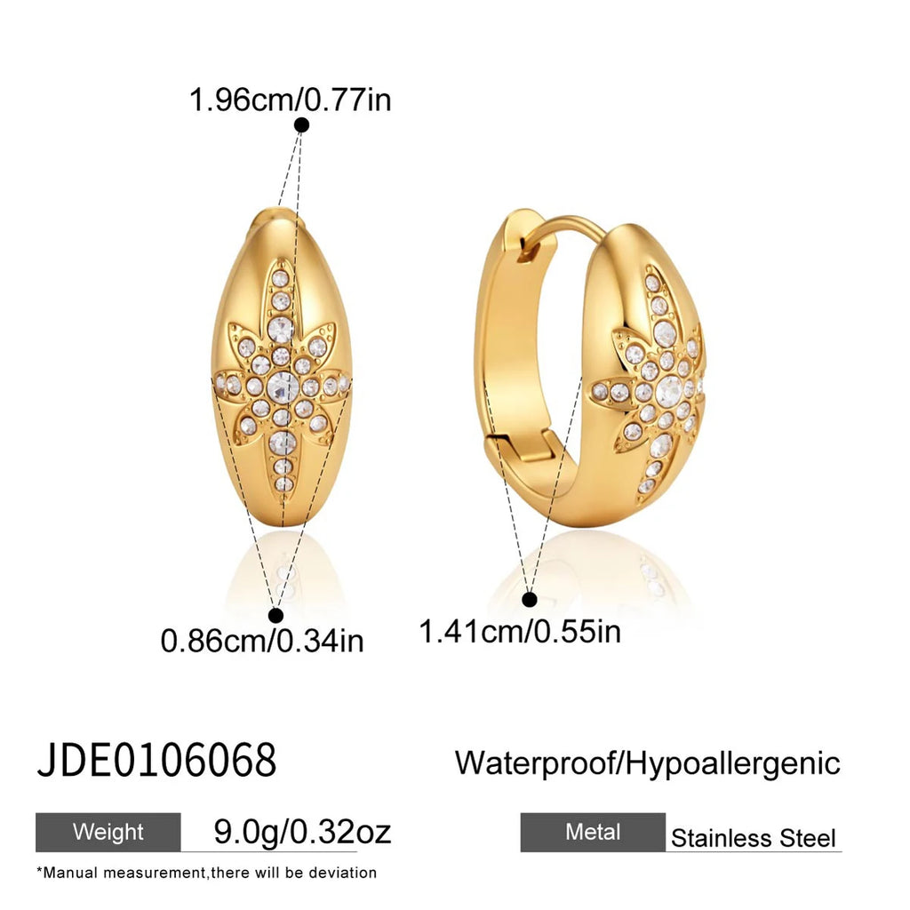 Rhinestone Star Hoop Earring