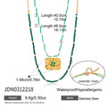 Elegant Green Beads Rope Chain Multilayer Necklace