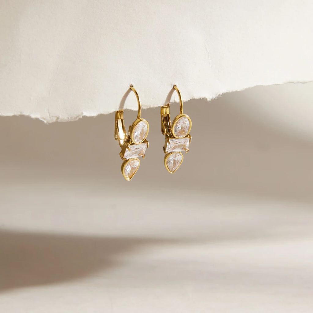 Trendy Geometric Zircon Hoop Earring