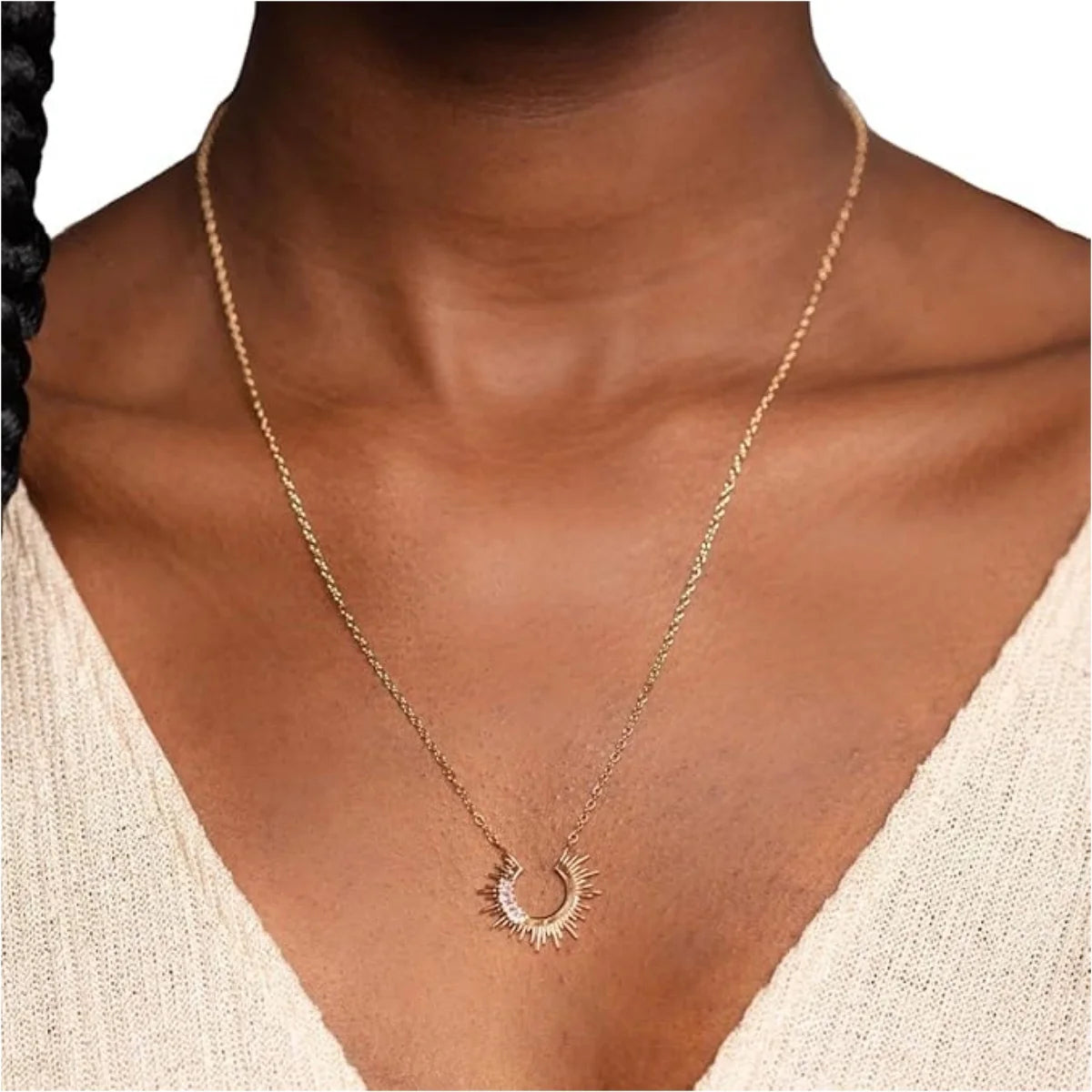 Geometric Sparkling Zirconia Necklace