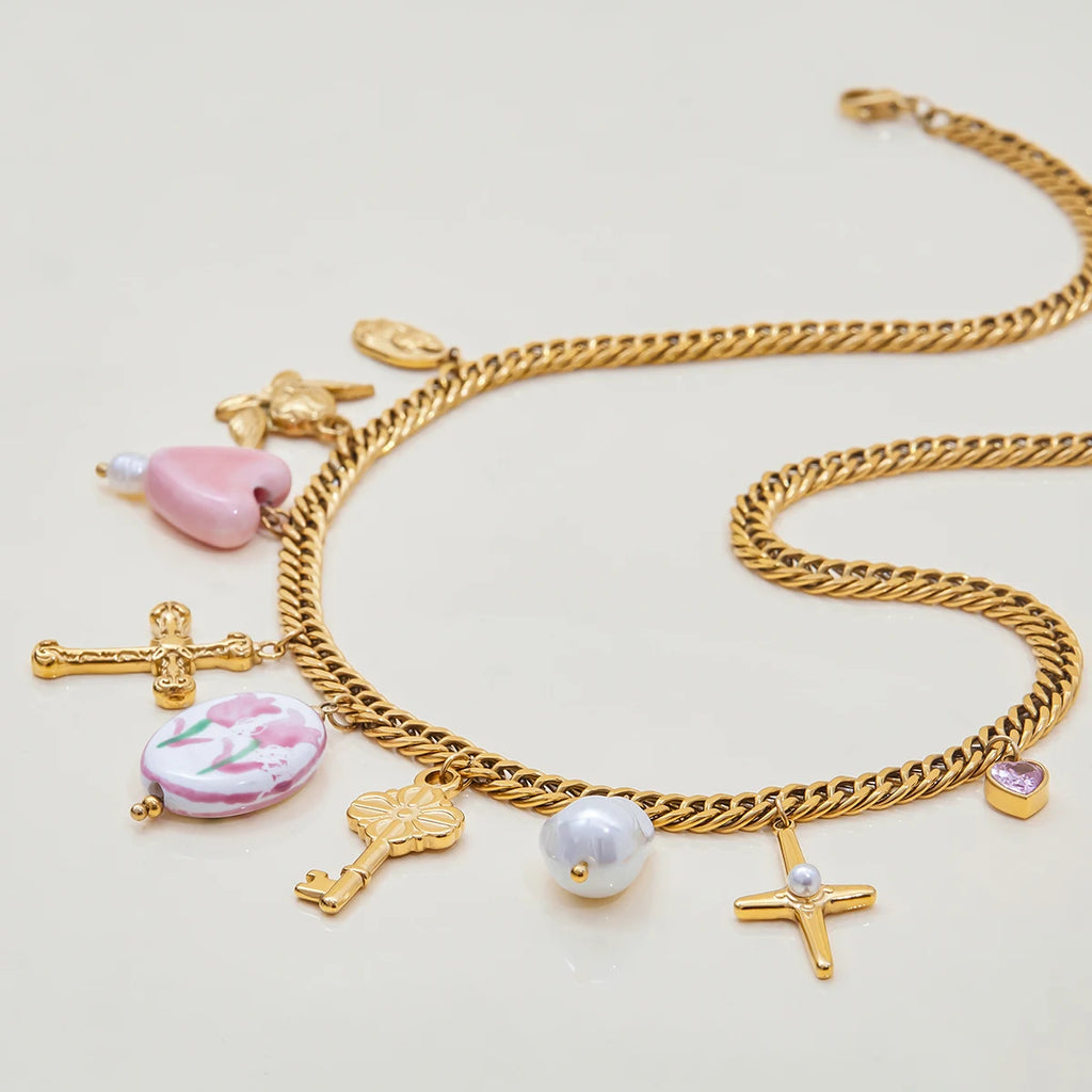 Cross Multi-Element Pendant Necklace