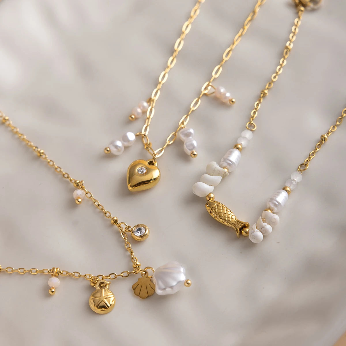 Shell Conch Imitation Pearl Necklace