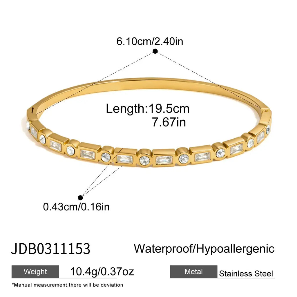Multicolor Geometric Zircon Bangle
