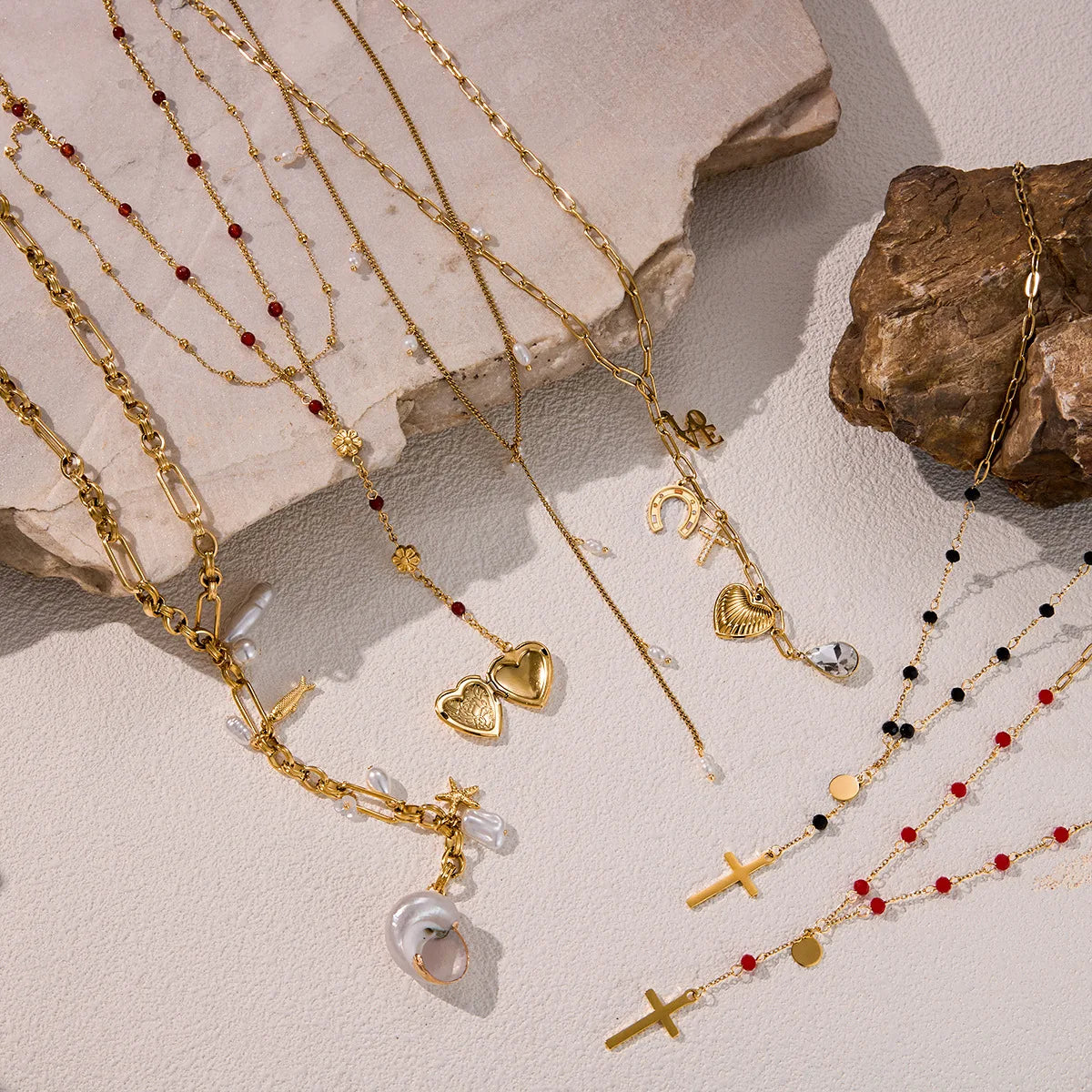 Geometric Pendant Y Shape Chain Necklace