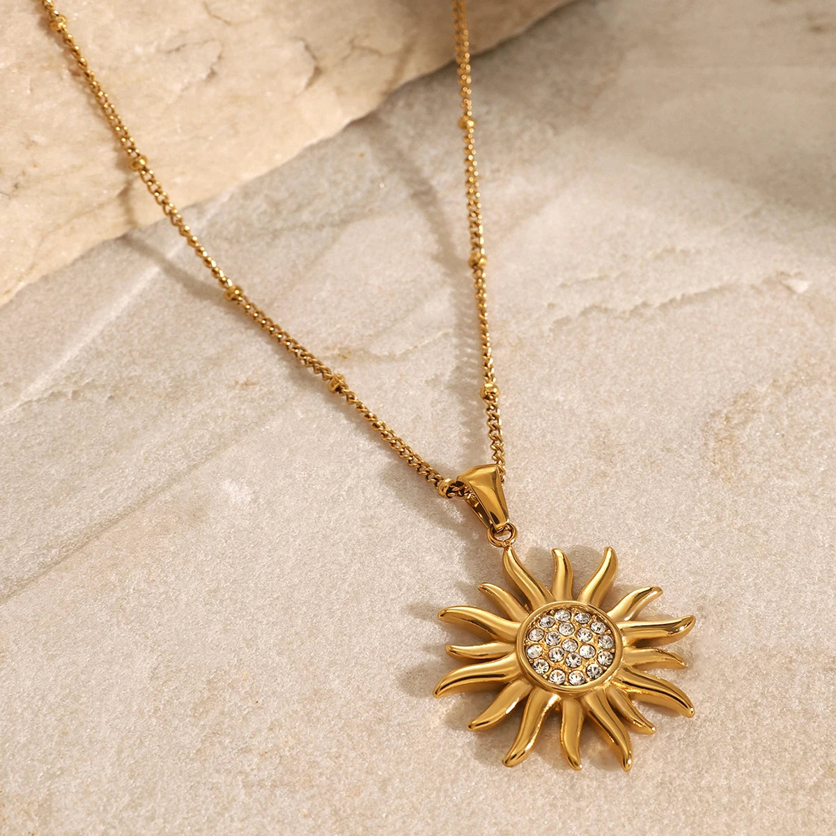 Geometric Sparkling Zirconia Necklace