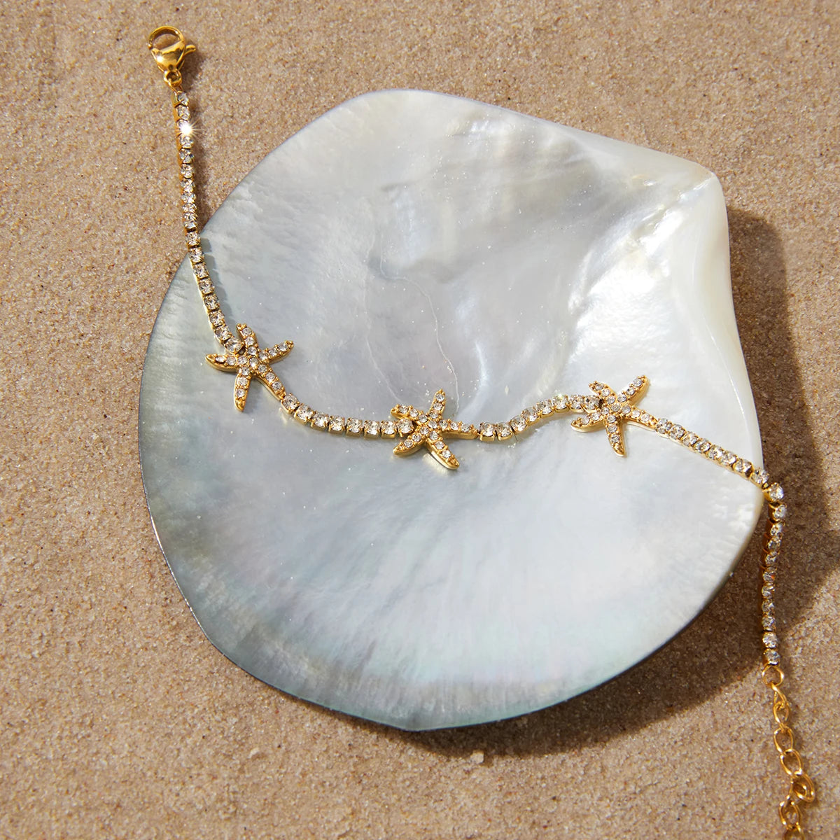 Zircon Starfish Tennis Chain Bracelet