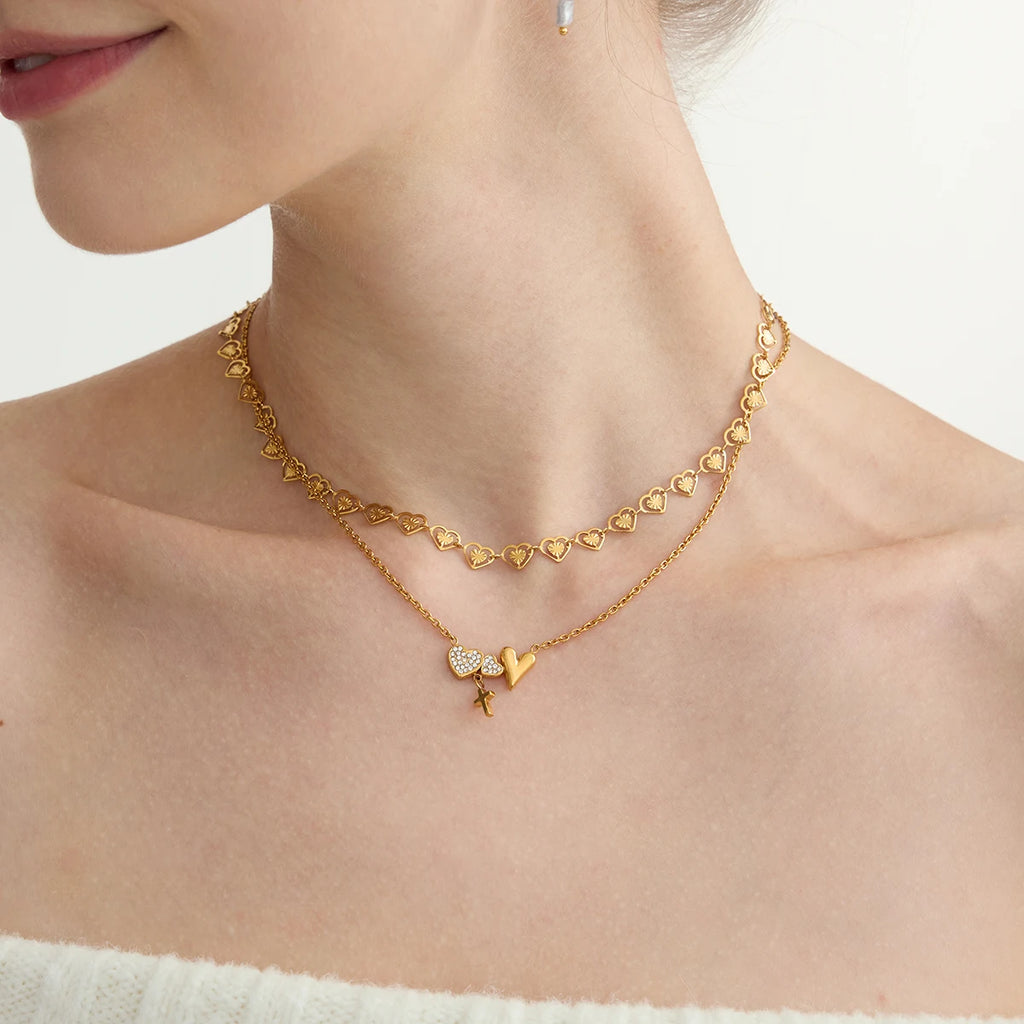 Romantic Heart Choker Necklace