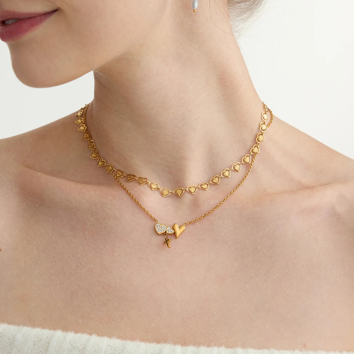 Romantic Heart Choker Necklace