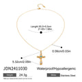 Statement Unique Geometric Zircon Cross Pendant Necklace