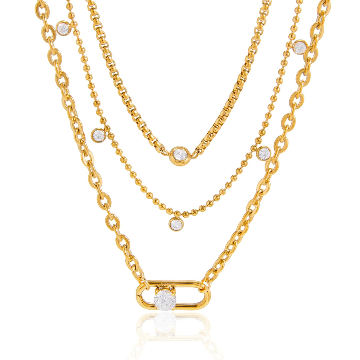 Delicate Round Zircon Pendant Necklace
