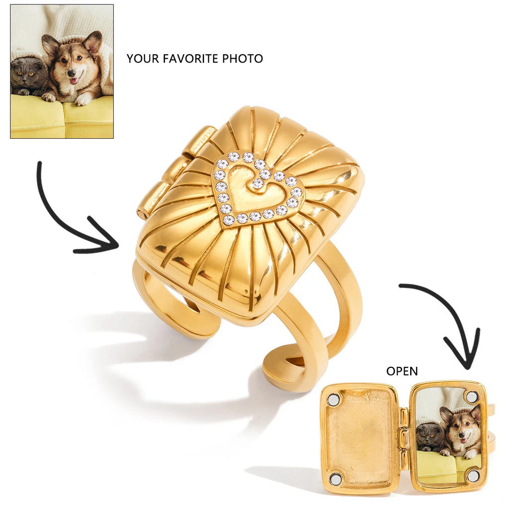 Photo Frame Locket Ring