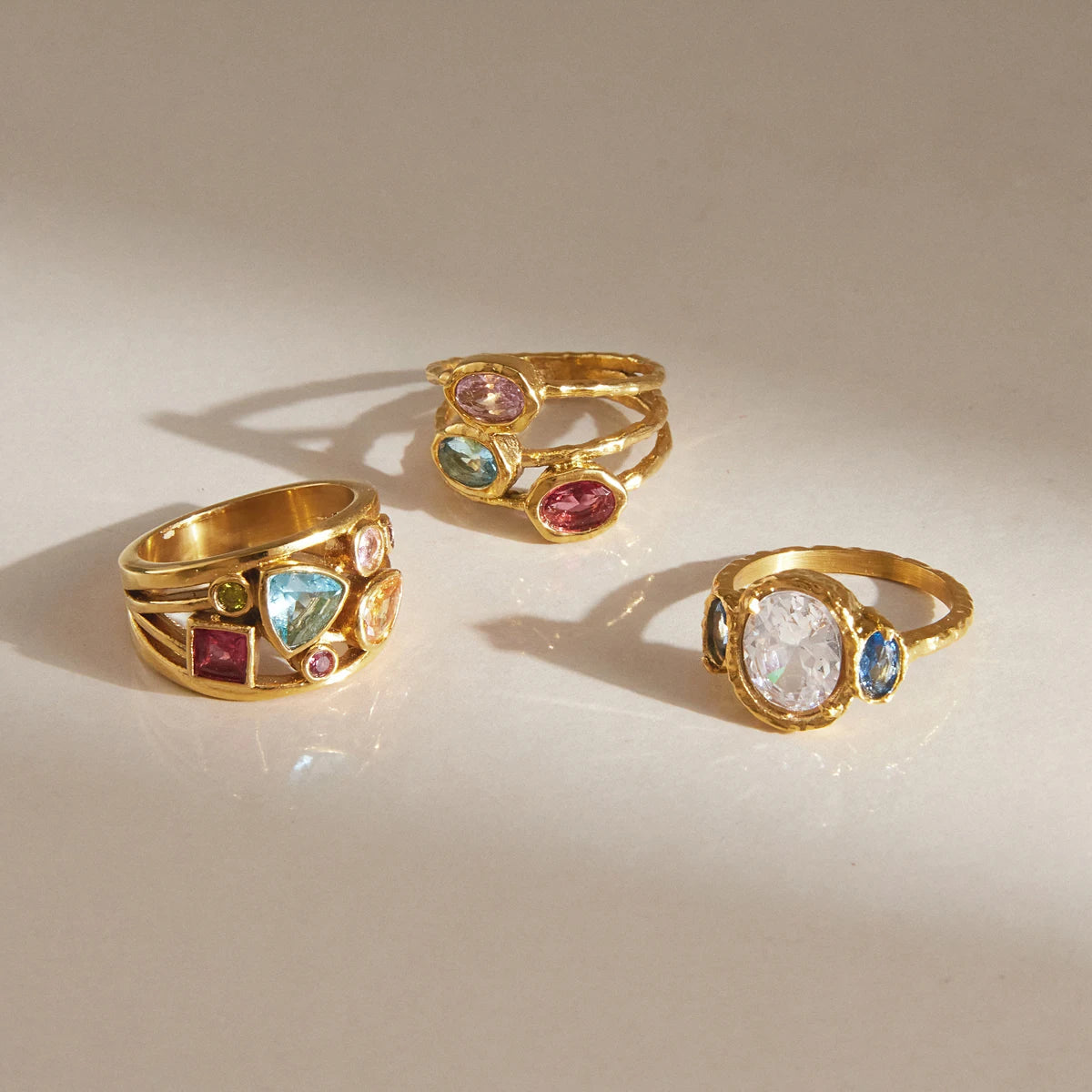 Colorful Zircon Rings