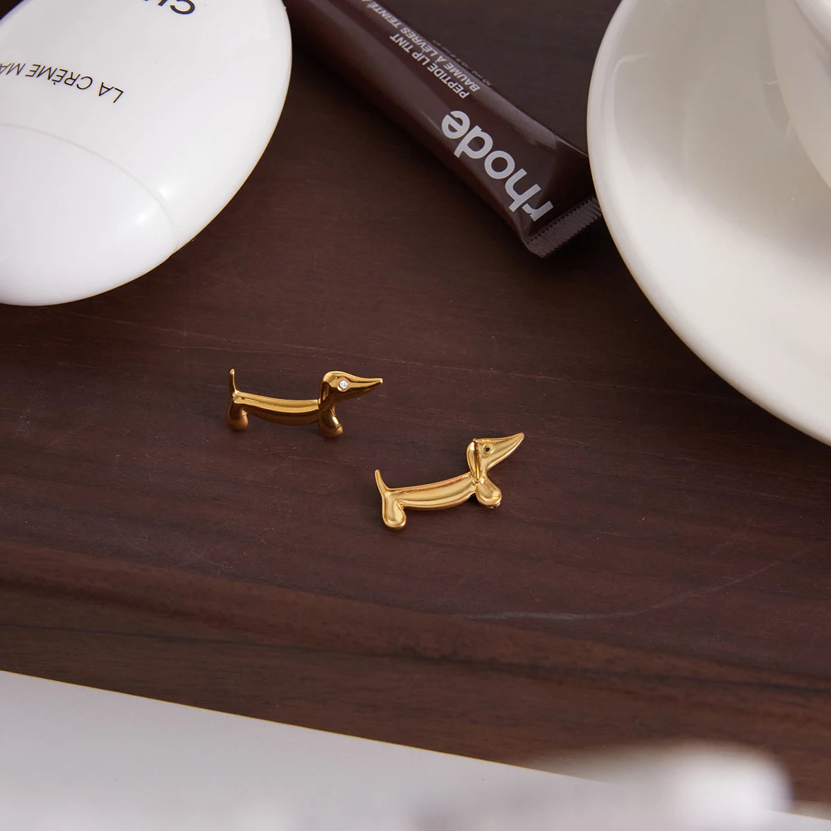 Cute Crystal Dog Stud Earrings