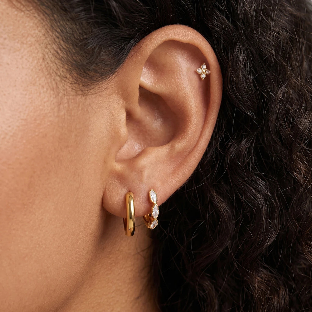 3pcs Minimalist Cross Zircon Earring Set
