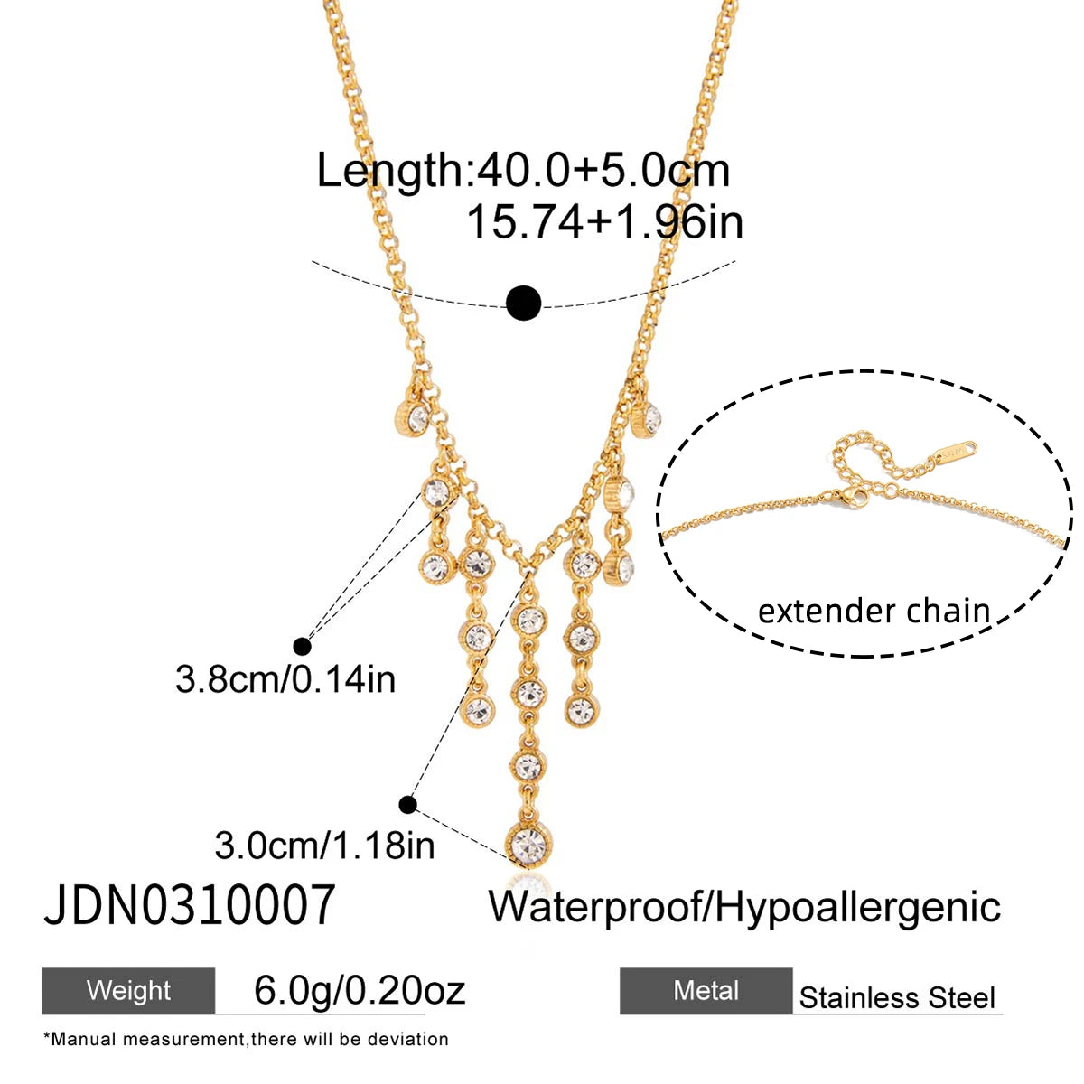 Geometric Crystal Chain Necklace