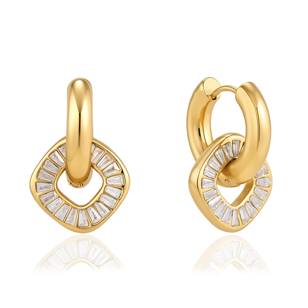 Exquisite Geometric Zircon Pendant Drop Earring